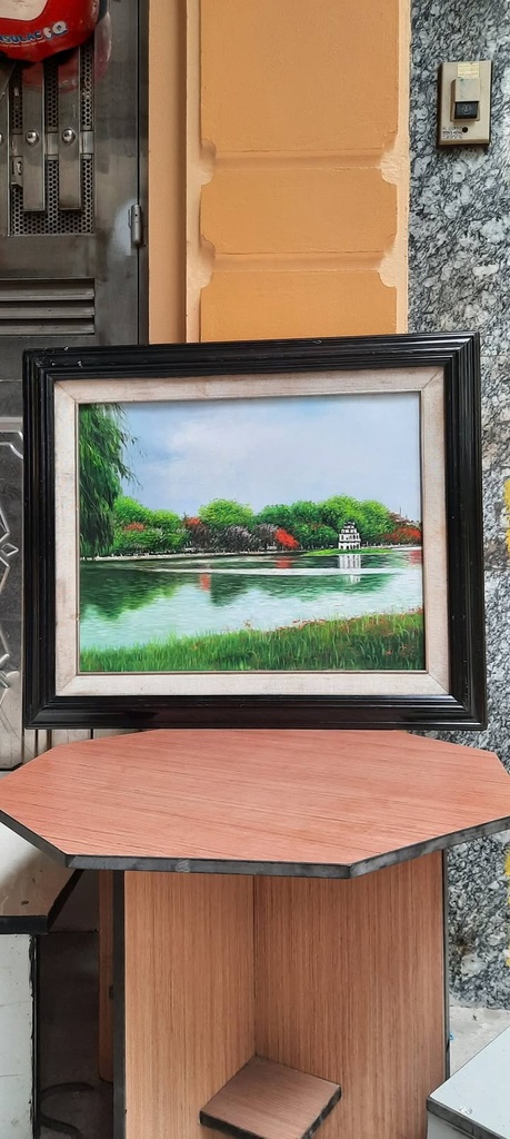 Tranh phong cảnh Tháp Rùa Hồ Gươm — original_uncropped