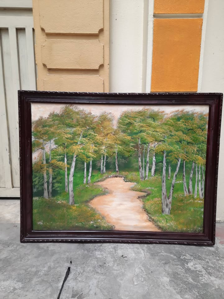 Tranh phong cảnh rừng cây và lối nhỏ — original_uncropped