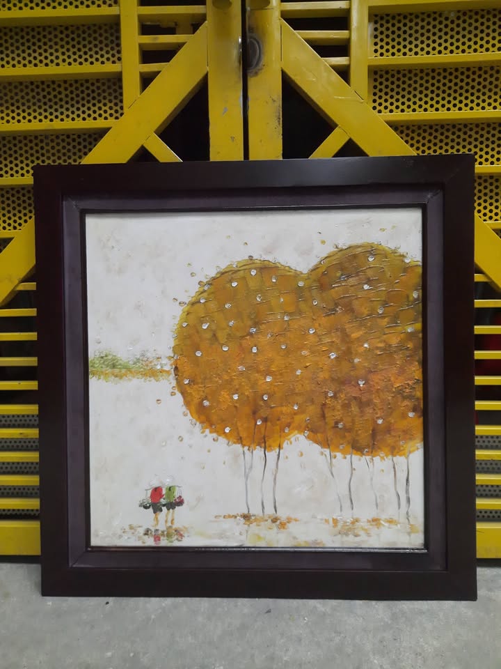 Tranh nghệ thuật cây vàng trừu tượng — original_uncropped