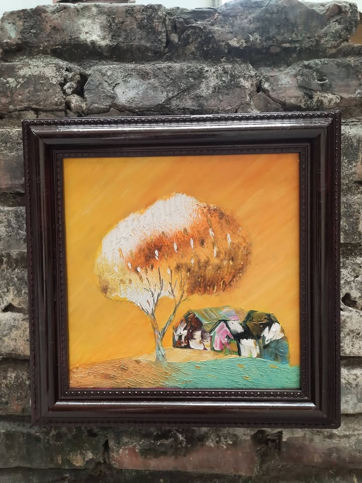 Tranh sơn dầu cây vàng và nếp nhà — original_uncropped