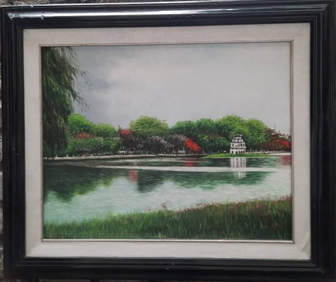 Tranh sơn dầu phong cảnh Hồ Gươm