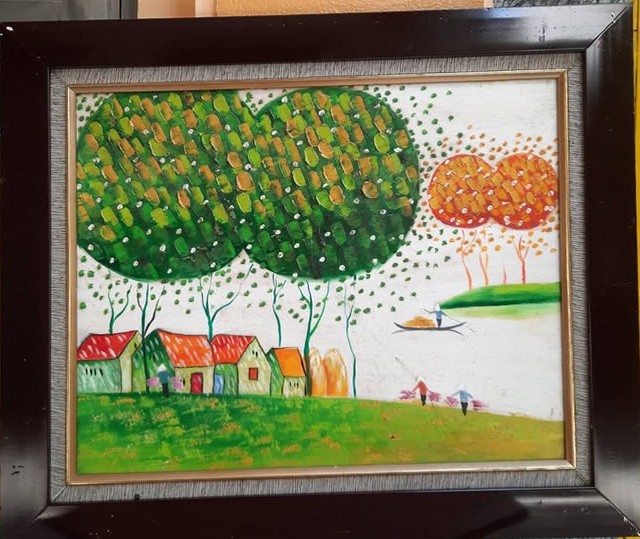 Tranh phong cảnh làng quê phong cách hiện đại