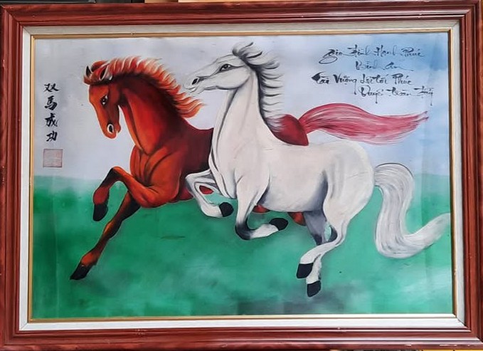 Tranh phong thủy Song Mã Thành Công