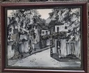 Tranh phong cảnh phố cổ đen trắng hoài niệm