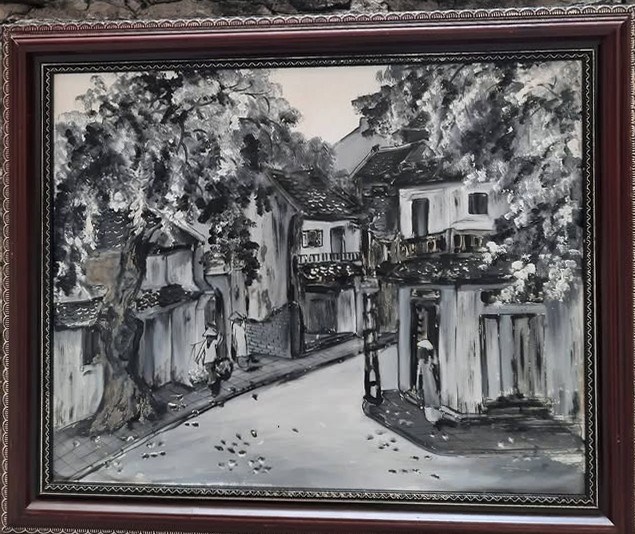 Tranh Phố Cổ Đen Trắng Hoài Cổ